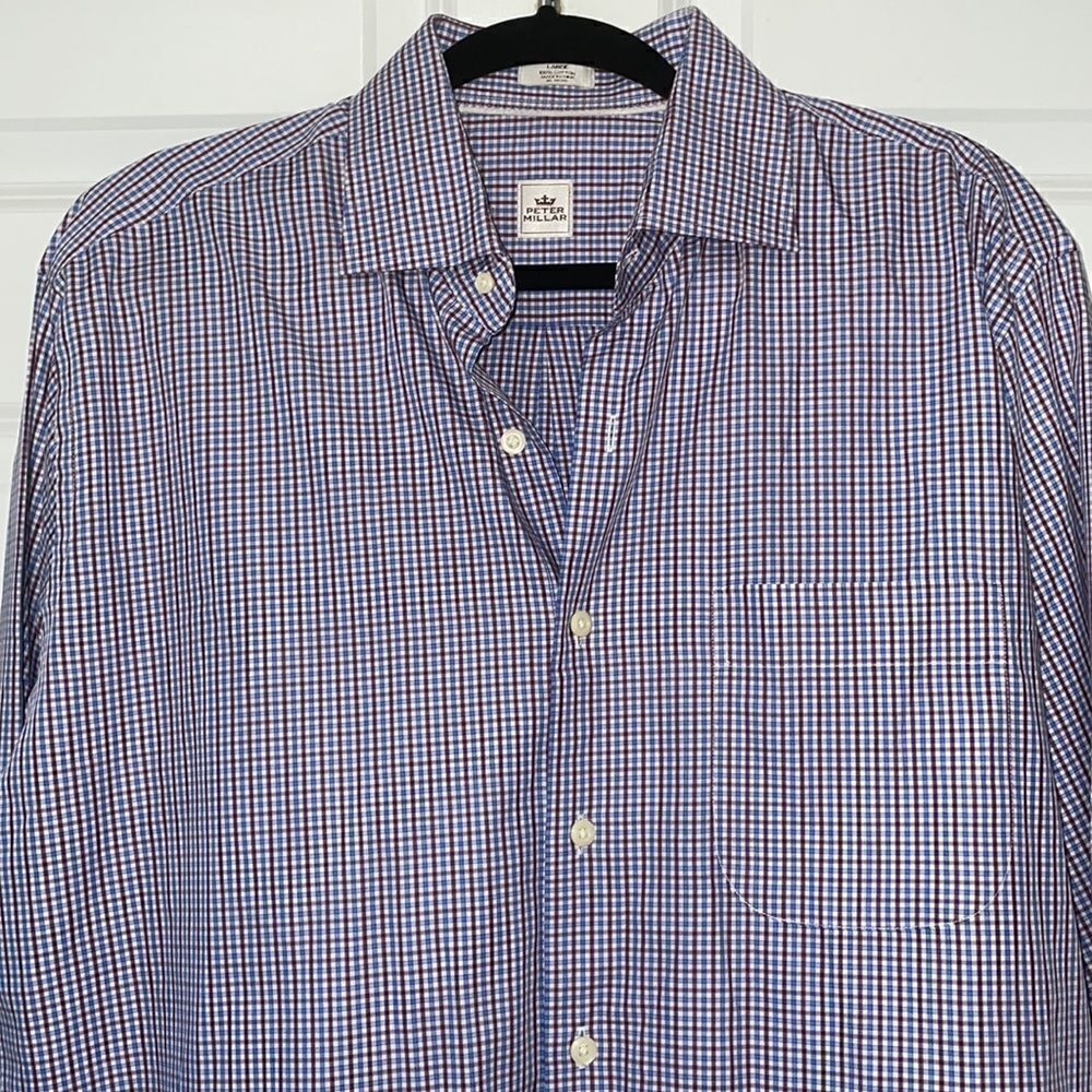Peter Millar plaid button down shirt